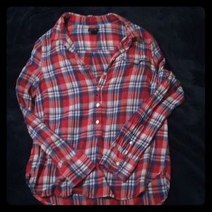 J crew flannel button down pull-over. Sz M